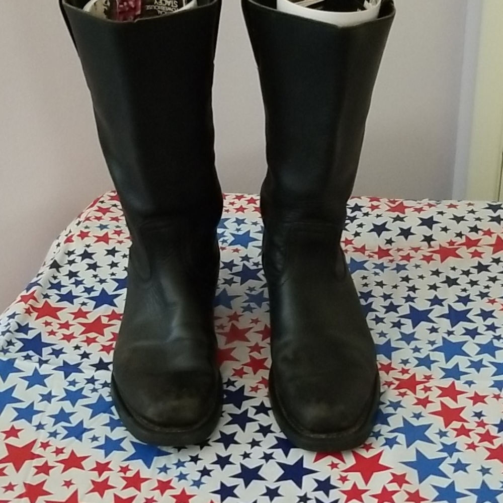 Women's black motorcycle boots